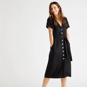 Quince European Linen Button Front Dress size S NEW with tags